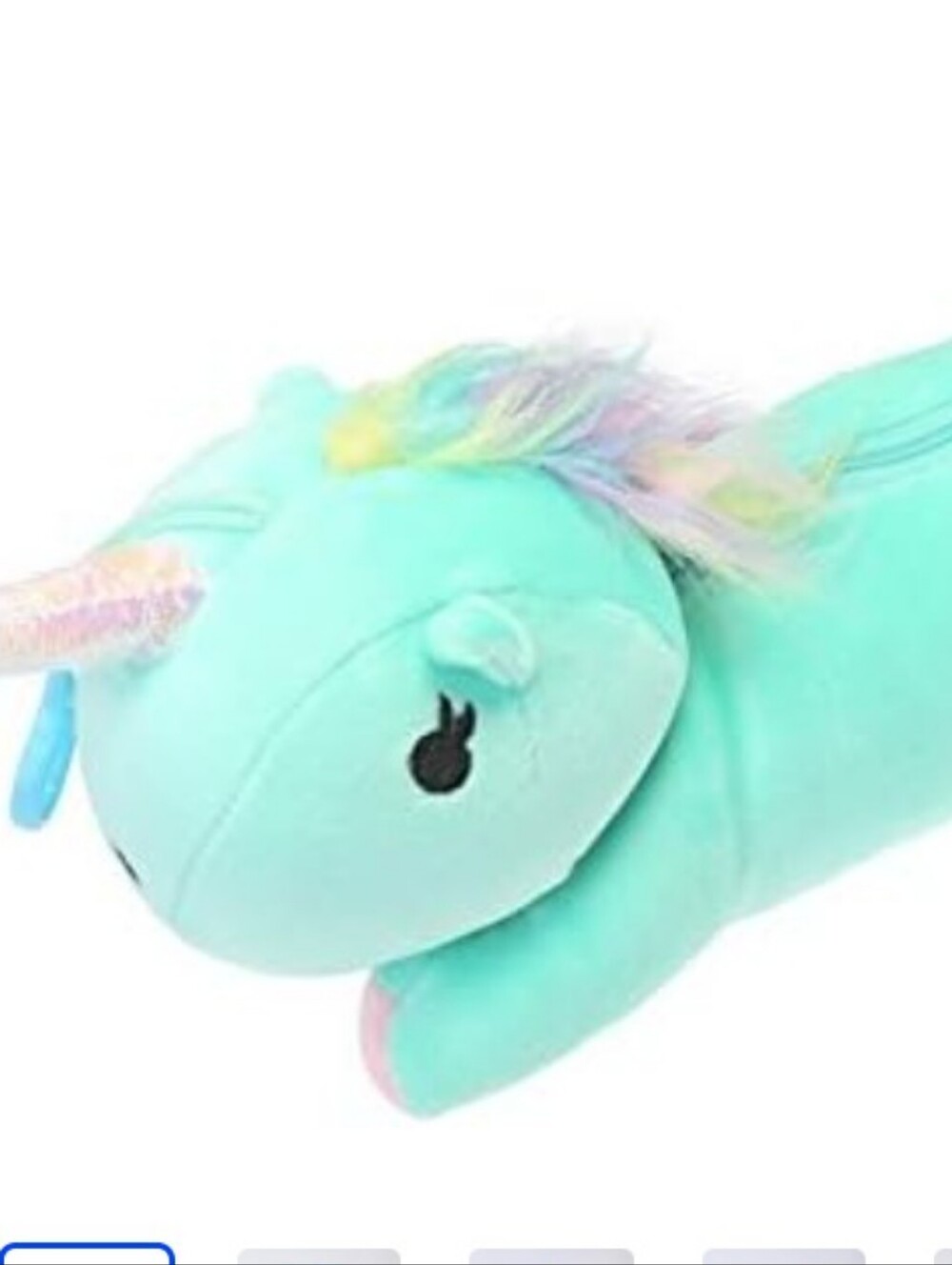 Minky-Plush Unicorn 🦄 Zip Pouch (White-Pink-Teal )🤍🩷🩵 12x6x4 - Picture 8 of 14